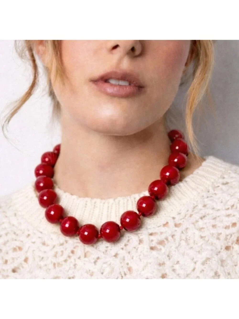 New! Red Beaded Necklace Sailor Knot (3044) NWOT